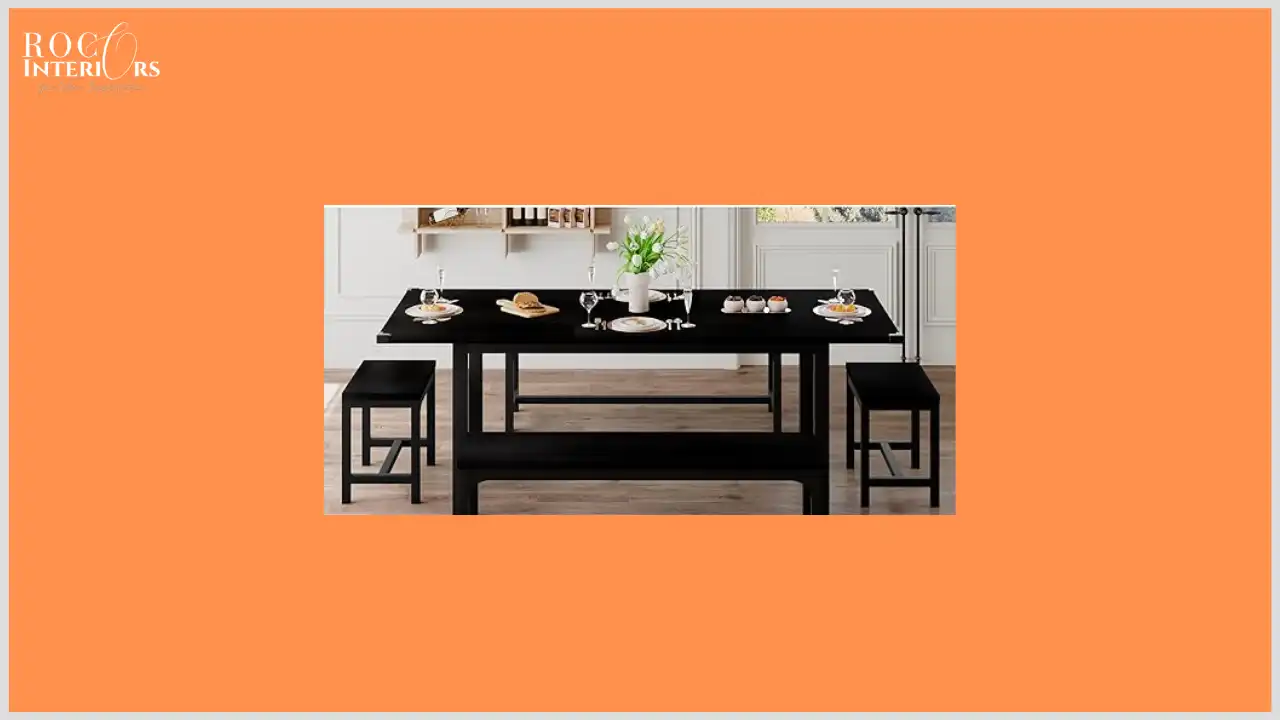 front view of Feonase Extendable Dining Table Set