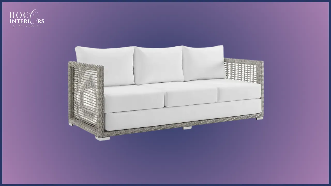 curved Outdoor Wicker sofa front view