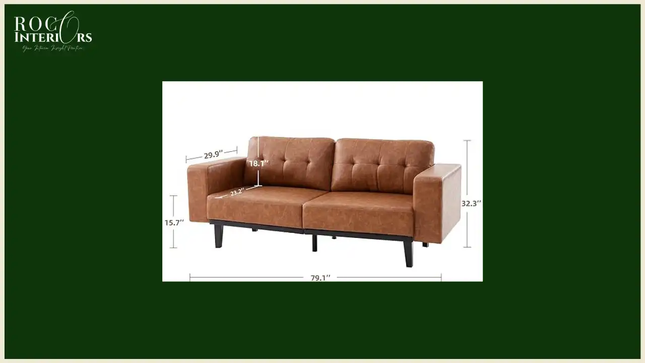 size of SOMEET 79” Leather Sofa