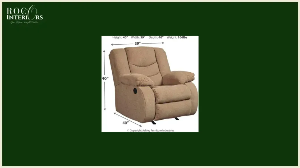 size of Signature Design by Ashley Tulen Recliner
